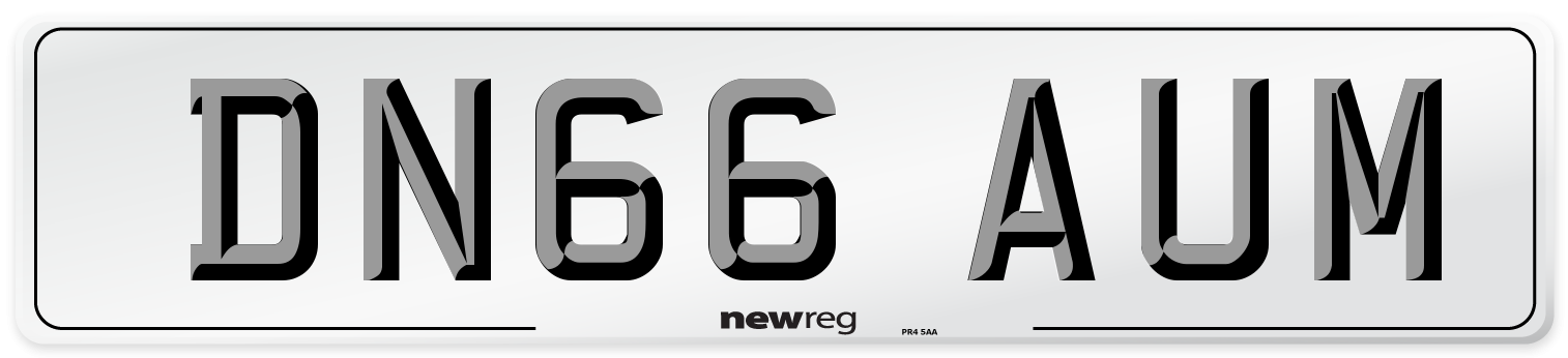 DN66 AUM Number Plate from New Reg